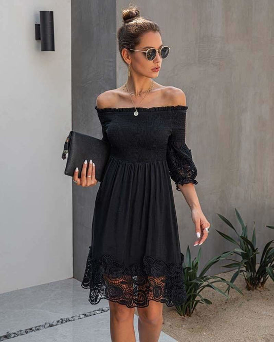 Black Boho Dress Short
