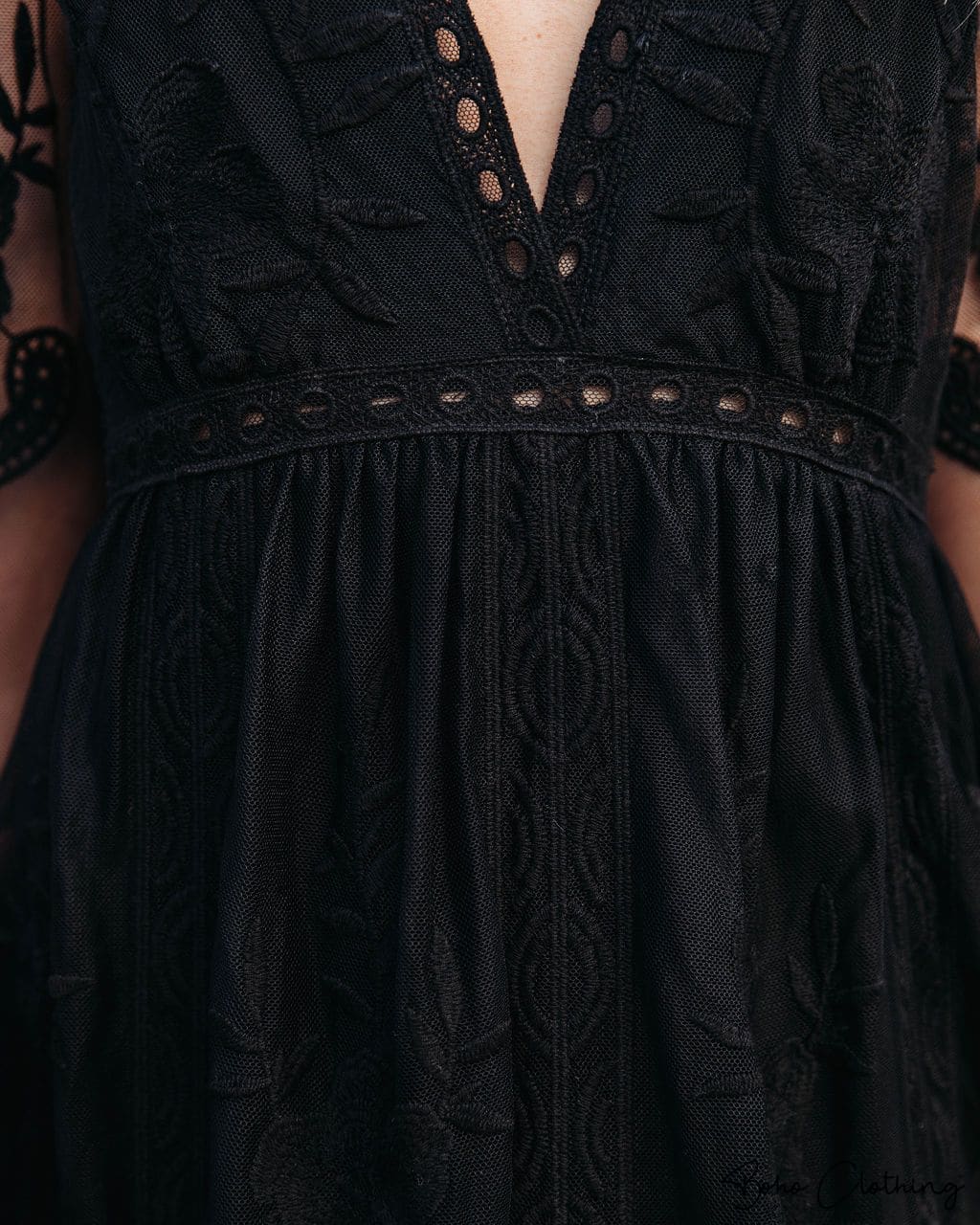Black Lace Boho Dress