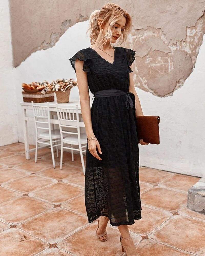 Long Black Boho Dress